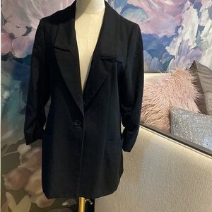 LIQUID Ruched Sleeve Blazer